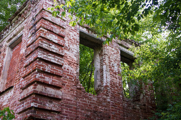 Ensemble of Yaroslavl Big manufactory of 18-19 century. Old building. The ruins of the almshouse...