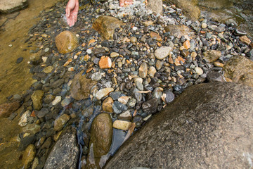 Background rock ,Near Ton Kloi Waterfall at Ban Siam Ranong Thailand,Used in editing Create a graphic,creative tourism.