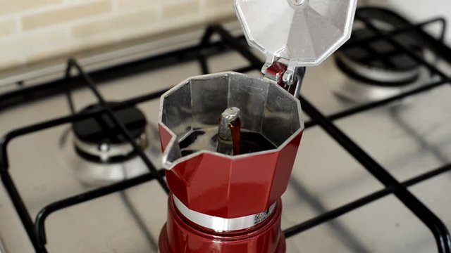Making coffee with a moka