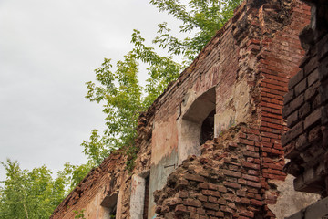 Ensemble of Yaroslavl Big manufactory of 18-19 century. Old building. The ruins of the almshouse...