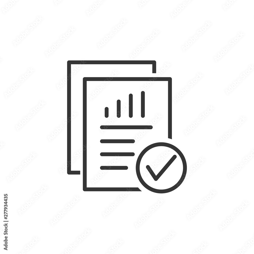 Poster document like auditing. scrutiny, annual verification, info. flat style quality sign or success prov