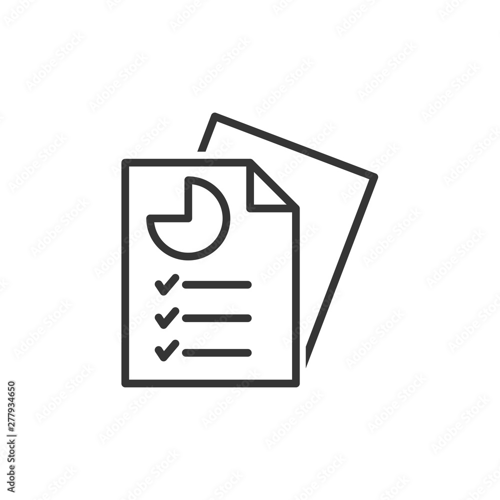 Leinwandbilder Document like auditing. Scrutiny, annual verification, info. flat style quality sign or success proven symbol vector sign isolated on white background illustration for graphic and web design.