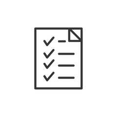 Document like auditing. Scrutiny, annual verification, info. flat style quality sign or success proven symbol vector sign isolated on white background illustration for graphic and web design.