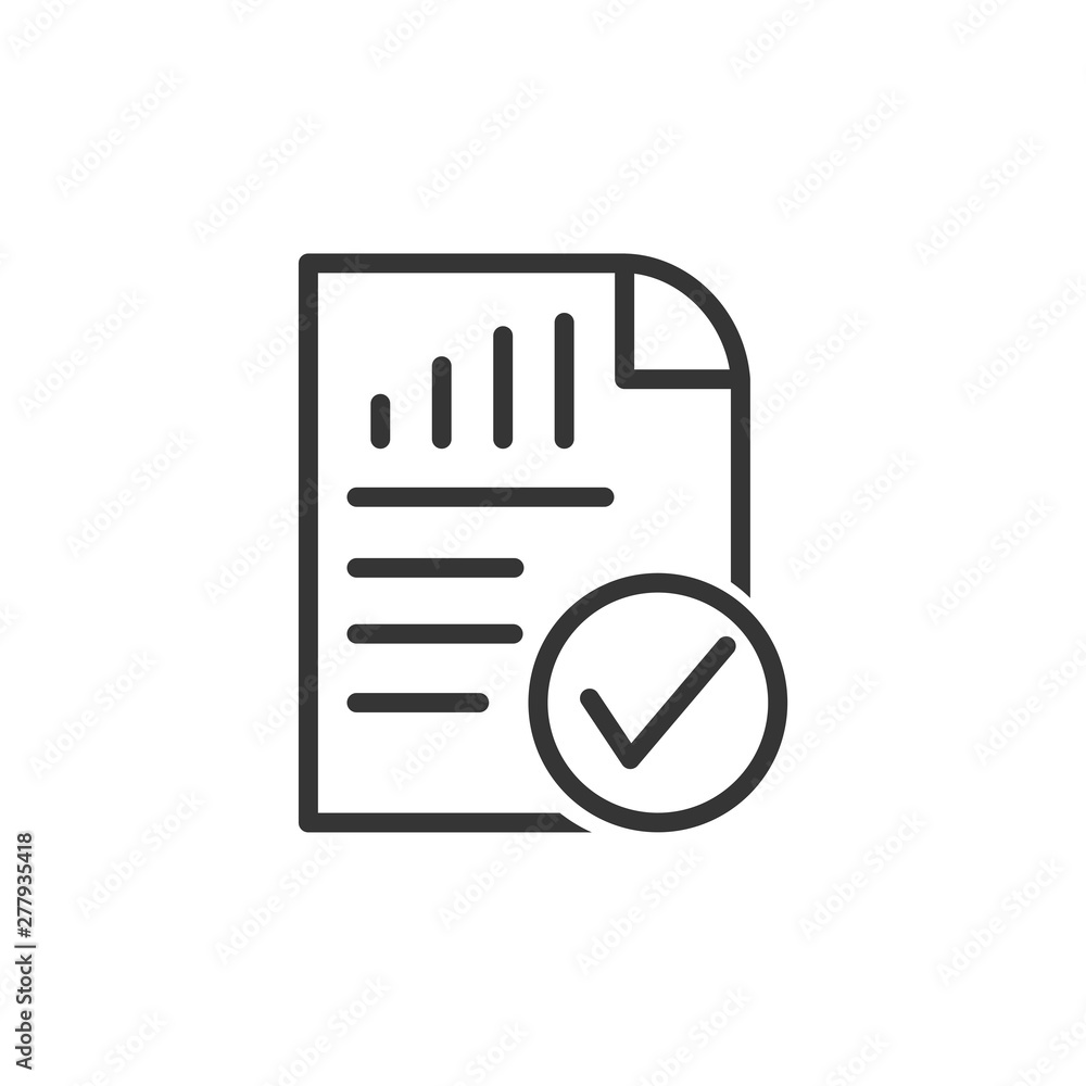 Leinwandbilder document like auditing. scrutiny, annual verification, info. flat style quality sign or success prov