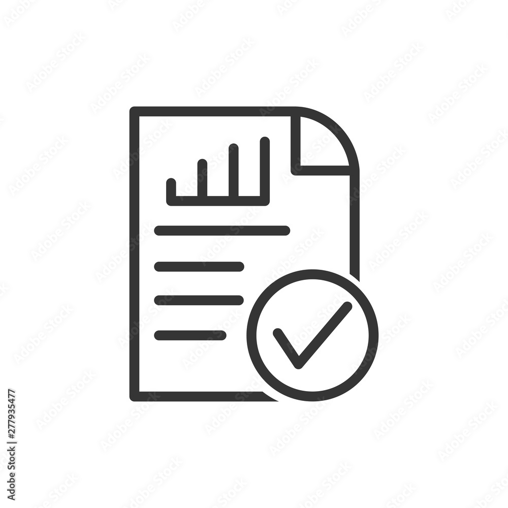 Poster document like auditing. scrutiny, annual verification, info. flat style quality sign or success prov