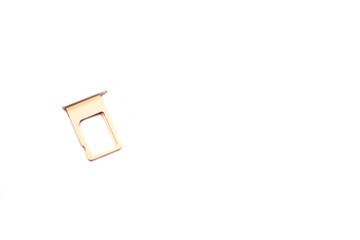 Nano SIM card tray in white background in pink sim shop.