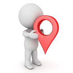 3D Character holding location pin