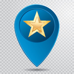 pointer gold star blue