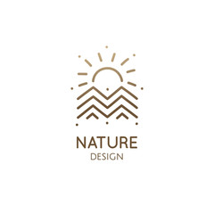 Geometric logo mountain landscape