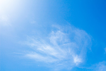 Background sky Cirrus 6,000 - 8,000 meters from the ground,Bright in Phuket Thailand.