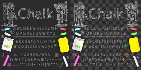 Font written with chalk - obrazy, fototapety, plakaty