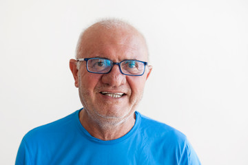 Elderly man face expression concept