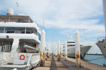 The large harbor is important ,in Phuket Thailand.