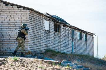 Subdivision anti-terrorist police during a tactical exercises