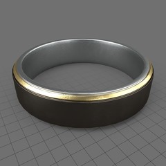 Striped band mens wedding ring