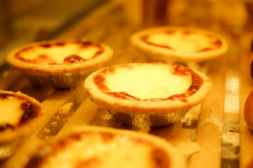 Tart, egg tarts, snacks in Phuket Thailand