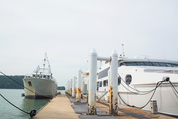 The large harbor is important ,in Phuket Thailand.