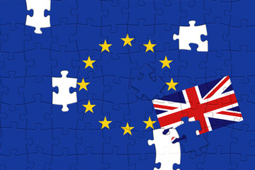 europe eu flag brexit puzzle pieces 