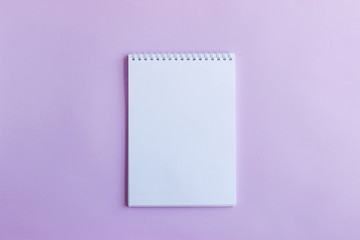 Blank Notepad on pastel background.