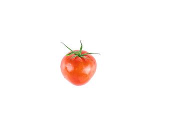 Fresh tomato isolated on white background. The view from the top. Background of organic food.