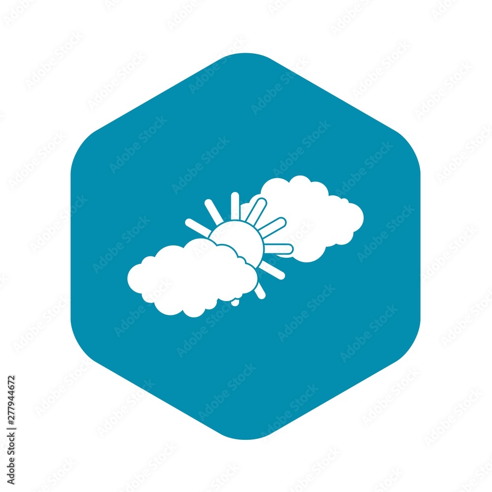 Wall mural sun and clouds icon. simple illustration of sun and clouds vector icon for web