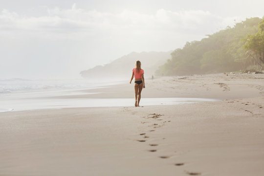 walking along the ocean