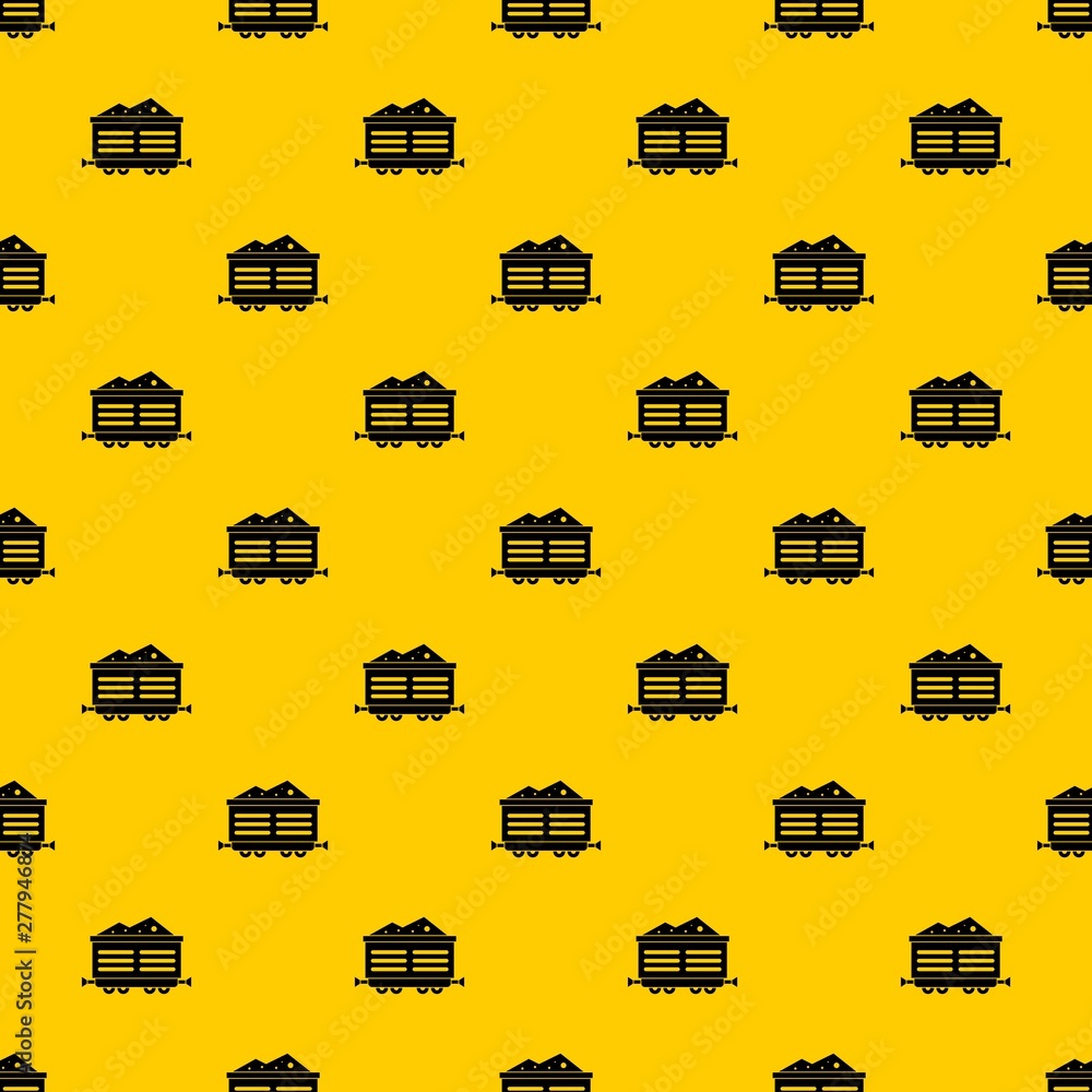 Poster train waggon with coal pattern seamless vector repeat geometric yellow for any design