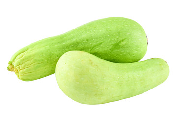 Fresh zucchini isolated on white background. Background of organic food.