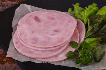 Sliced tasty Ham appetizer