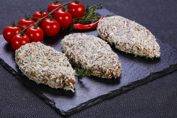 Raw minced lamb cutlet