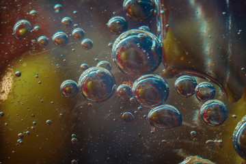 colored bubbles in the water abstraction