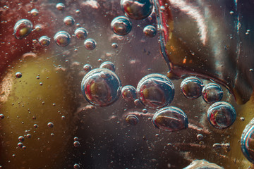colored bubbles in the water abstraction