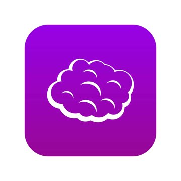Round cloud icon digital purple for any design isolated on white vector illustration