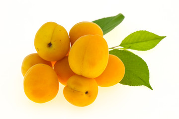 Ripe tasty sweet apricots heap