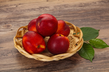 Sweet tasty ripe few nectarines