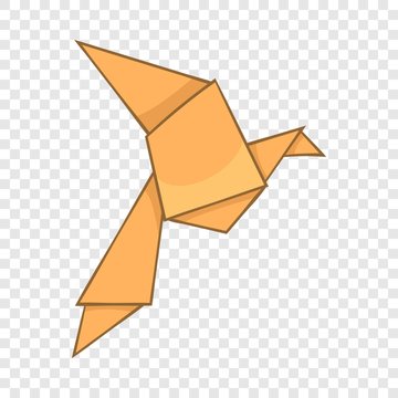 Origami bird icon. Cartoon illustration of origami bird vector icon for web design