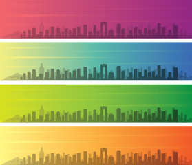 Benidorm Multiple Color Gradient Skyline Banner