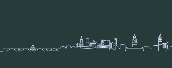 Obraz premium Avignon Single Line Skyline Profile