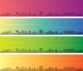 Nimes Multiple Color Gradient Skyline Banner