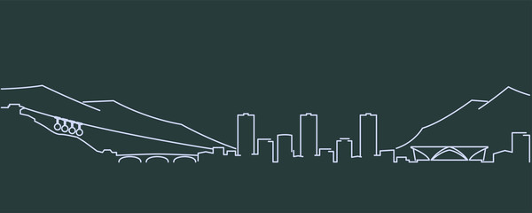 Grenoble Single Line Skyline Profile