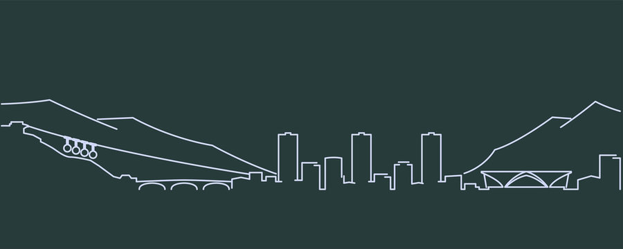 Grenoble Single Line Skyline Profile