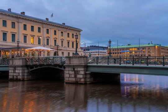 Tyska Bron or the German bridge in front of the city government office