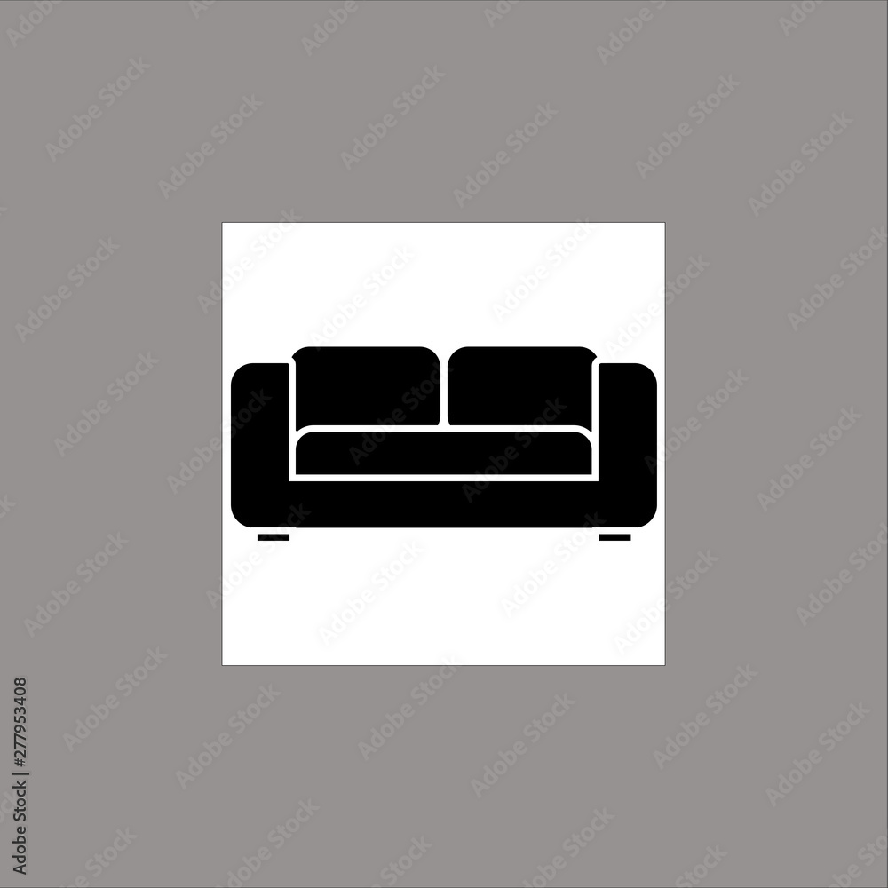 Poster sofa vector illustration isolated on white background. soft sofa icon. old style sofa icon. divan so