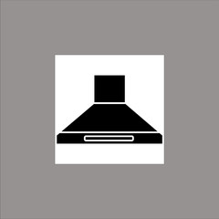 Exhaust hood. Black flat icon on a transparent background. Pictogram for your project