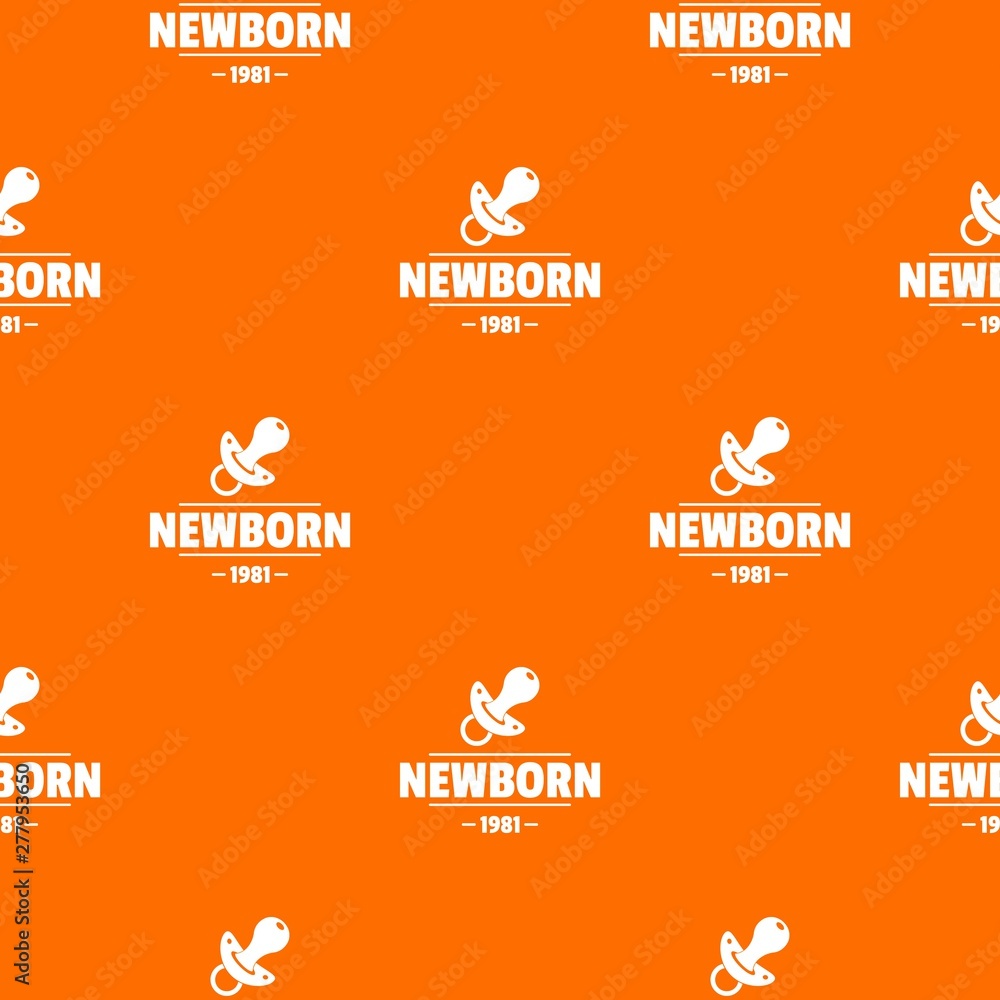 Poster newborn pacifier pattern vector orange for any web design best