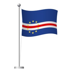 Cape Verde flag on pole icon