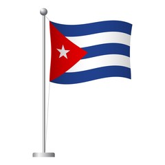 Cuba flag on pole icon