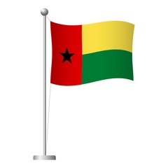 Guinea-Bissau flag on pole icon