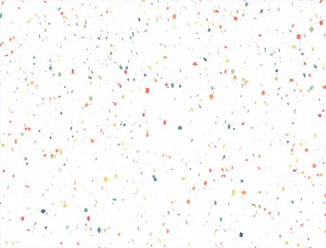 Colorful confetti particles. White background