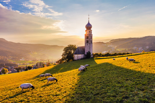 Tyrolean church with a clocktower
